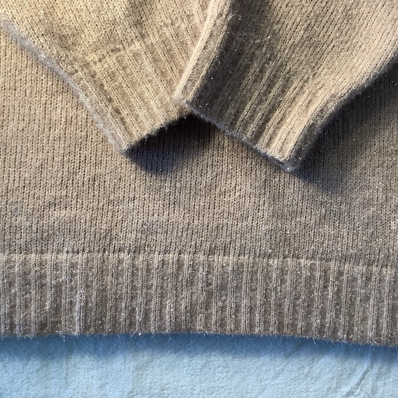 H&M Pale Pink Glittery Fuzzy Long Sleeve Sweater Dress Large L for Women - Picture 11 of 16